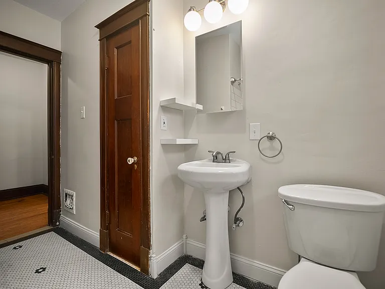 Linen closet in bathroom