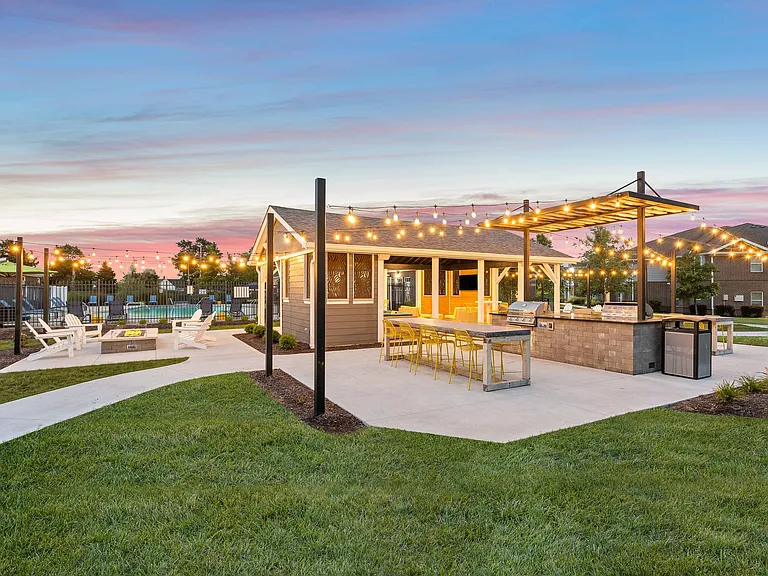 Outdoor Amenities at Dusk