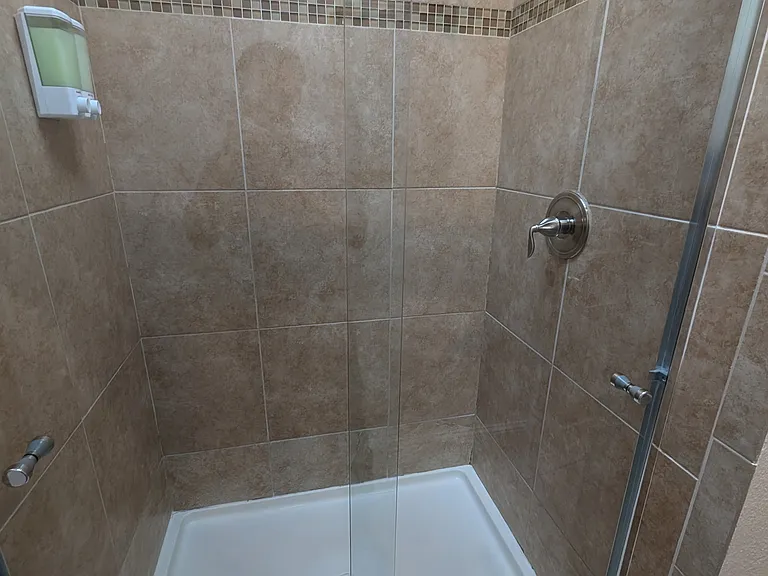 Shower in the master bathroom
