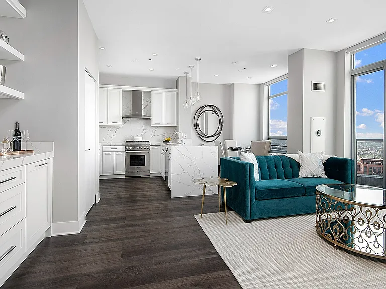 Left Bank Living Room and Open Kitchen