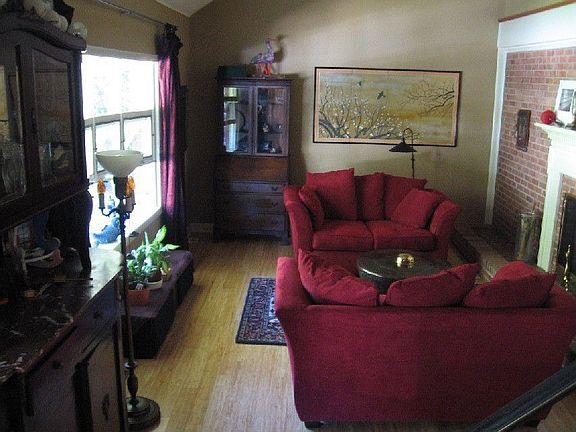 Liv Room & Brick Fireplace