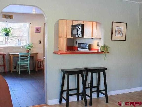 bar looking into kitchen