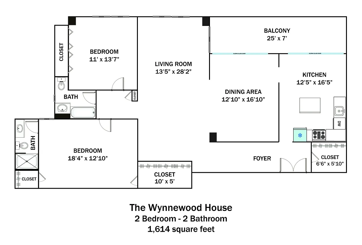 Floor plan 2 Bedroom 2 Bath
