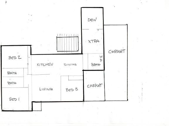 Floor plan. NOTE Den with xtra space could be used as an office or Mother-in-Law area.