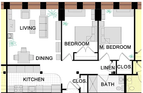 Floor plan 2-Bedroom