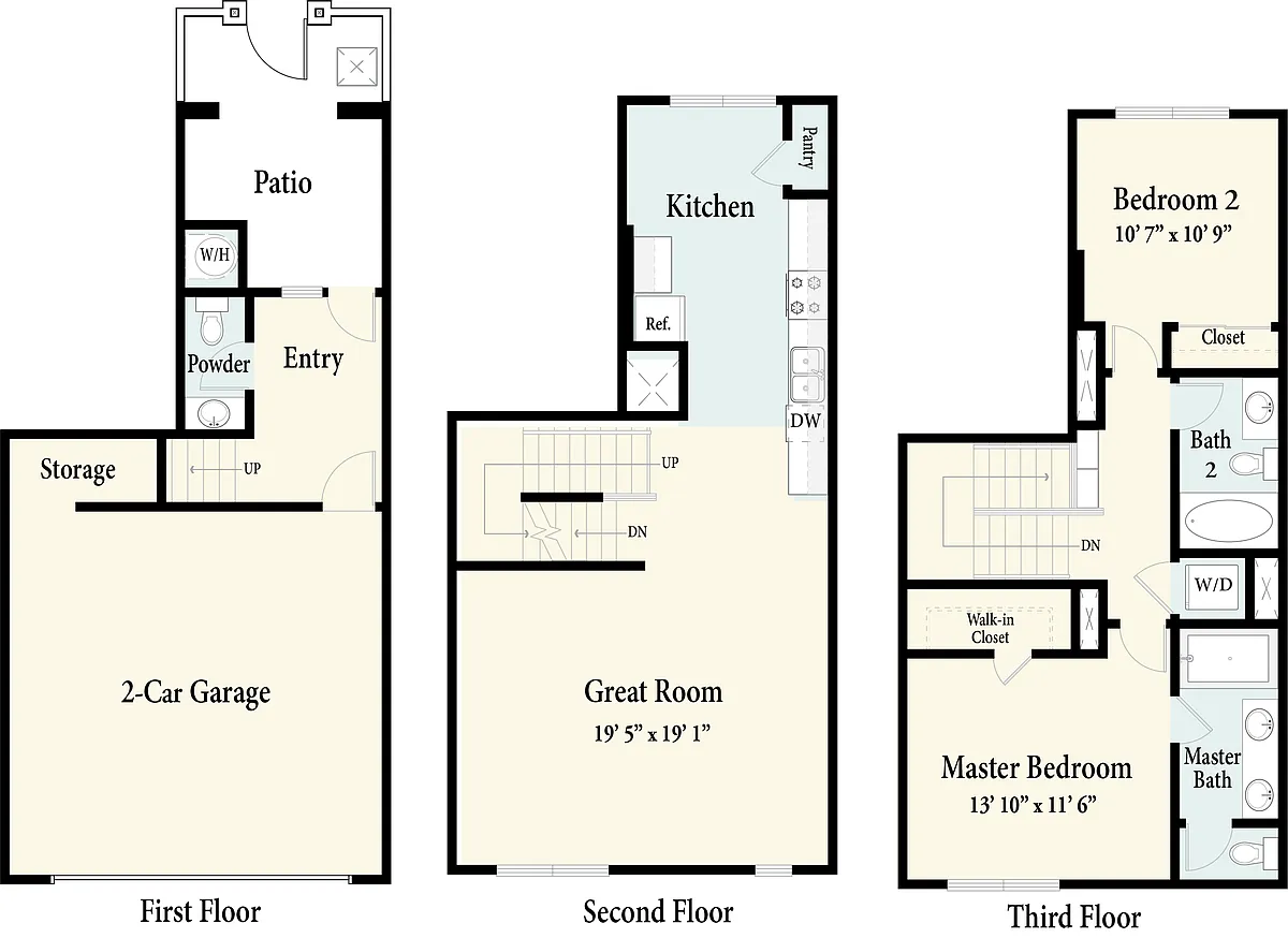 Floor plan The Townhomes - Plan 3