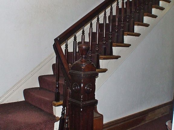 Just one of the two staircases in the home, the detail is evident here.