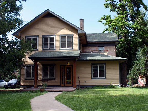 Back entrance from parking area (prior to recent exterior painting)