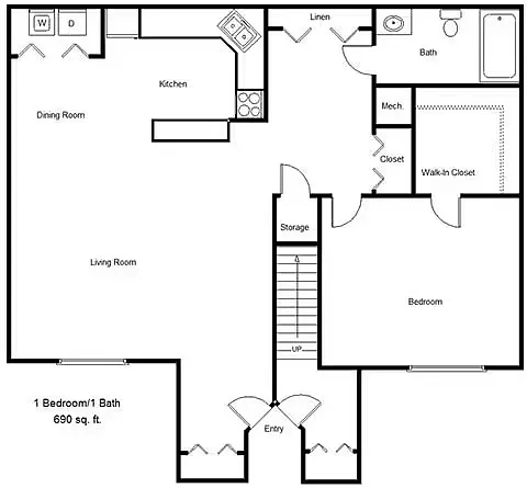 Floor plan One Bedroom