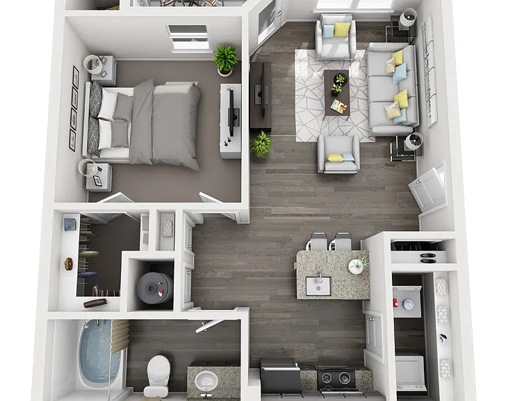 Atlantic At Grand Oaks - A-1 -1x1 - 1 Beds - 1 Baths - 684 Sq. ft.