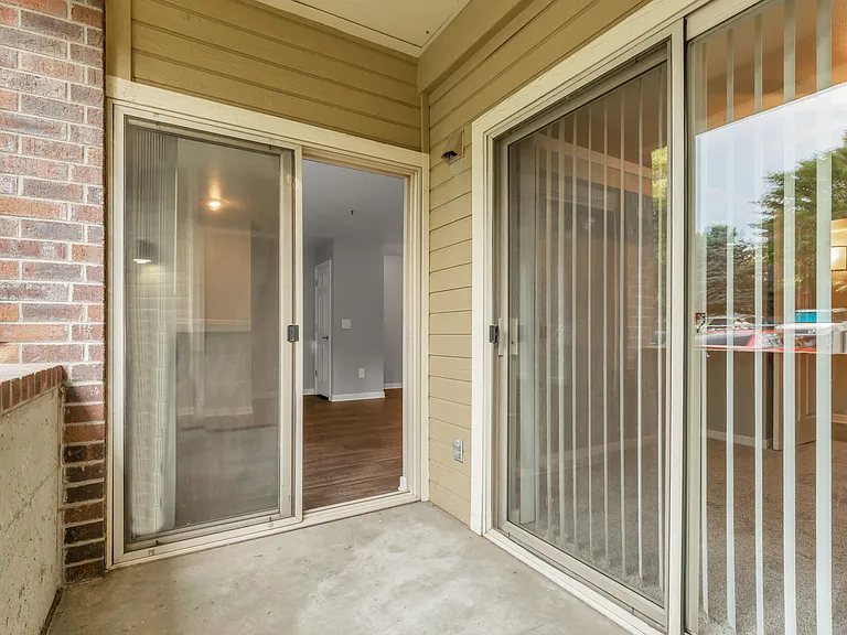A balcony/patio at The Buttes Apartment Homes in Loveland, CO