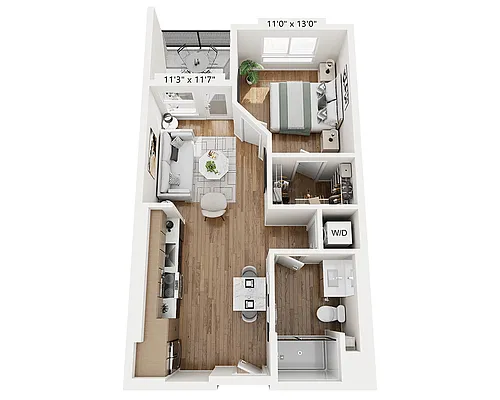 Floor plan One bedroom (A1A)