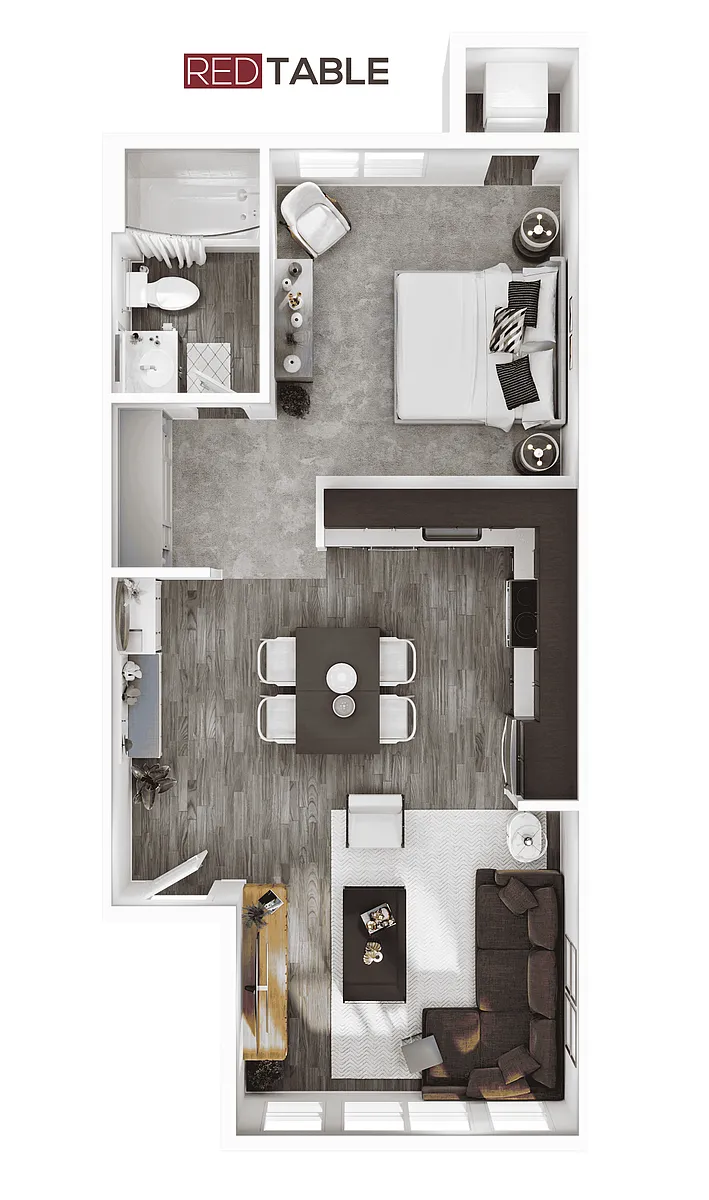 Floor plan 1BR/1BA - A1