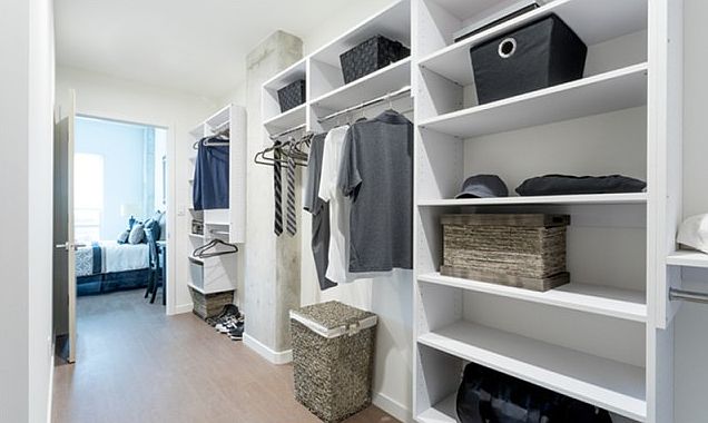 Encore Apartments closet and bedroom
