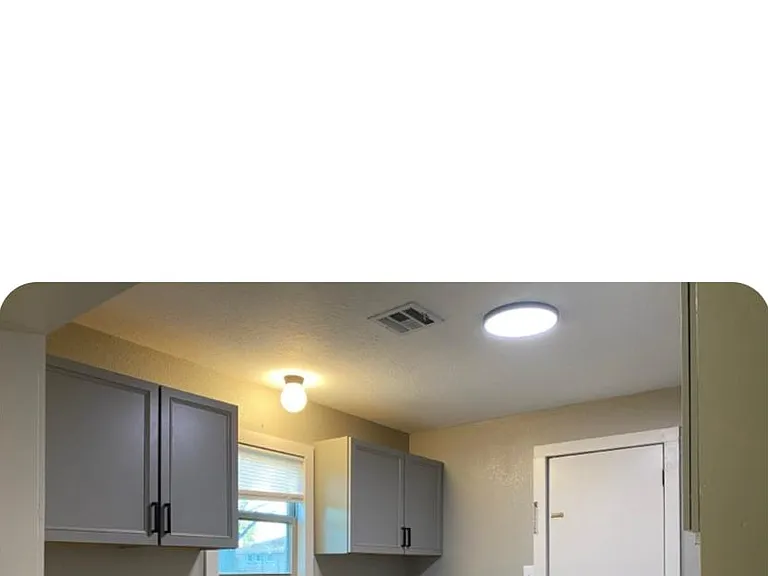 New Kitchen cabinets. Newer dishwasher and oven.