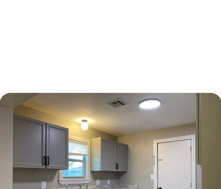 New Kitchen cabinets. Newer dishwasher and oven.