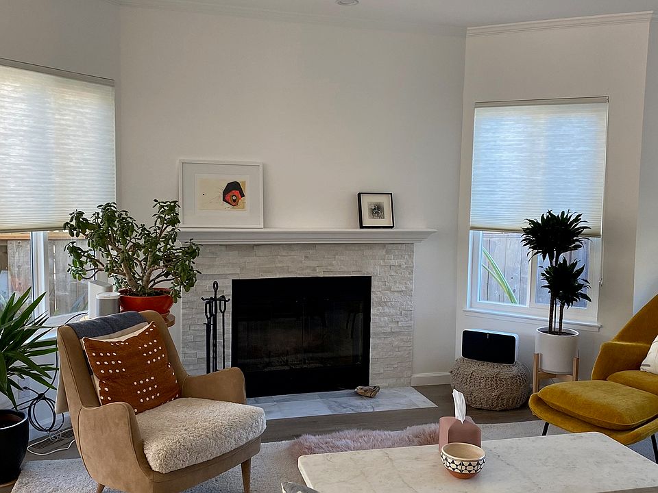 Living room with fireplace