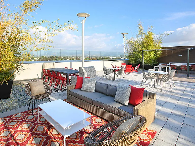11,500-sq. ft. Rooftop Deck with Lawn, BBQ and Game Space