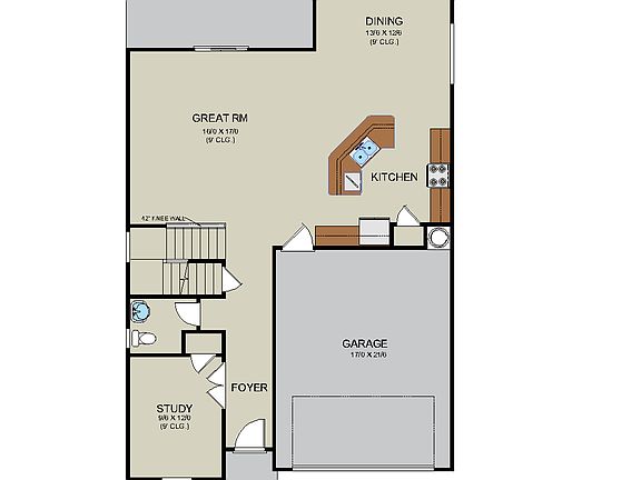 Hudson - Rendering First Floor Ernest Homes