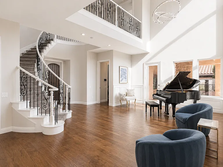 Foyer, 22 high ceiling with hardwood floors throughout