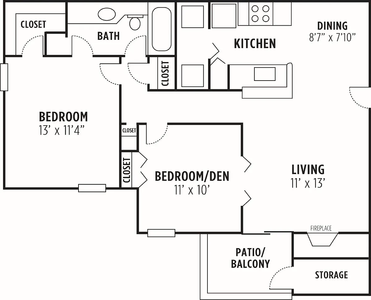 Floor plan Cypress 2x1 (Renovated)