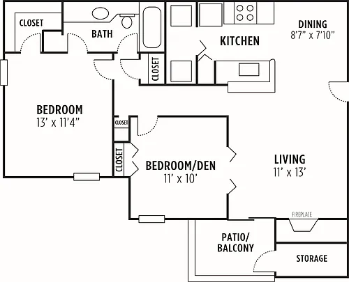 Floor plan Cypress 2x1