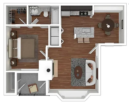Floor plan Reno 637 sq ft 1x1