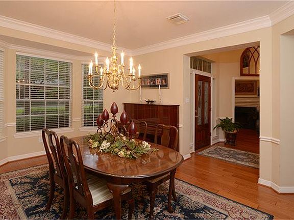 Crown molding and chair rail give the room wonderful accents.