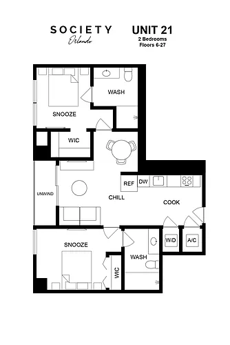 Floor plan 2 Bed - B5