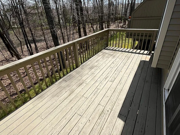 View of deck off the living room Spring Time