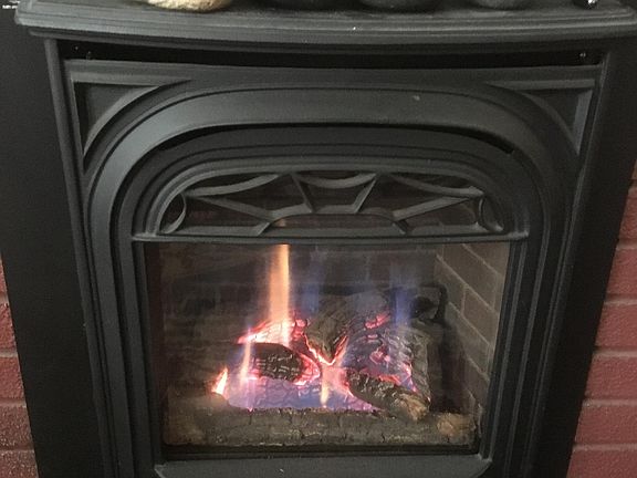 Gas Fireplace with Remote Control.