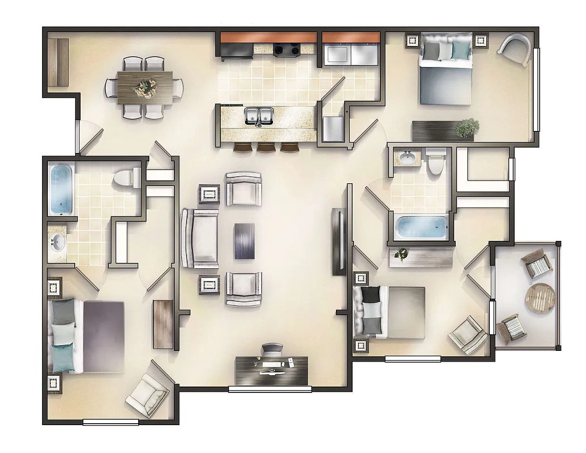 Floor plan The Dartmouth w/Sunroom