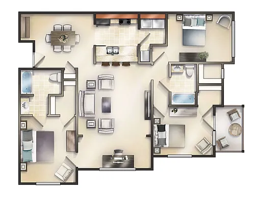 Floor plan The Dartmouth w/Sunroom