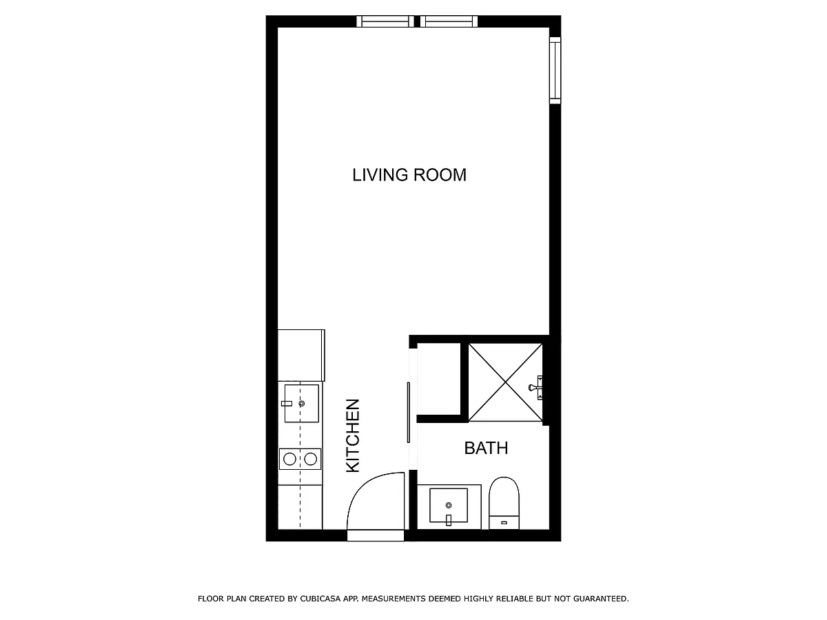 Floor plan Studio - 350 sqft