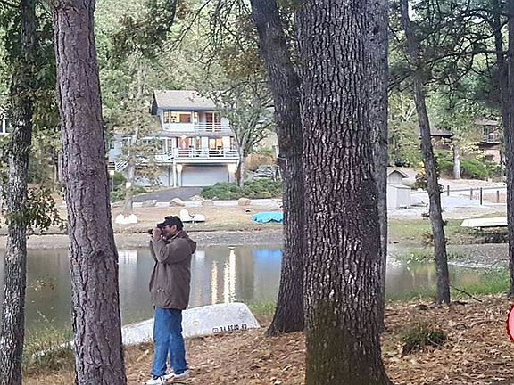 View of house across lake