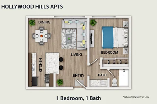 Floor plan 1 Bed 1 Bath