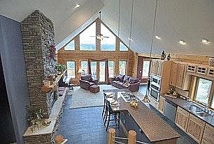 Living room, dining room, kitchen all rolled into one