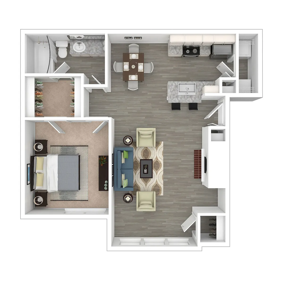 Floor plan 1X1 Large Upgrade