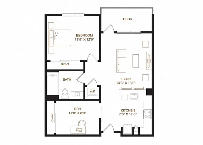 Floor plan Parkmont + Den