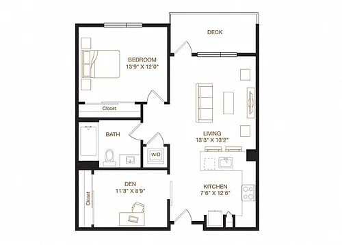 Floor plan Parkmont + Den