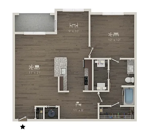 Floor plan A2 + Den