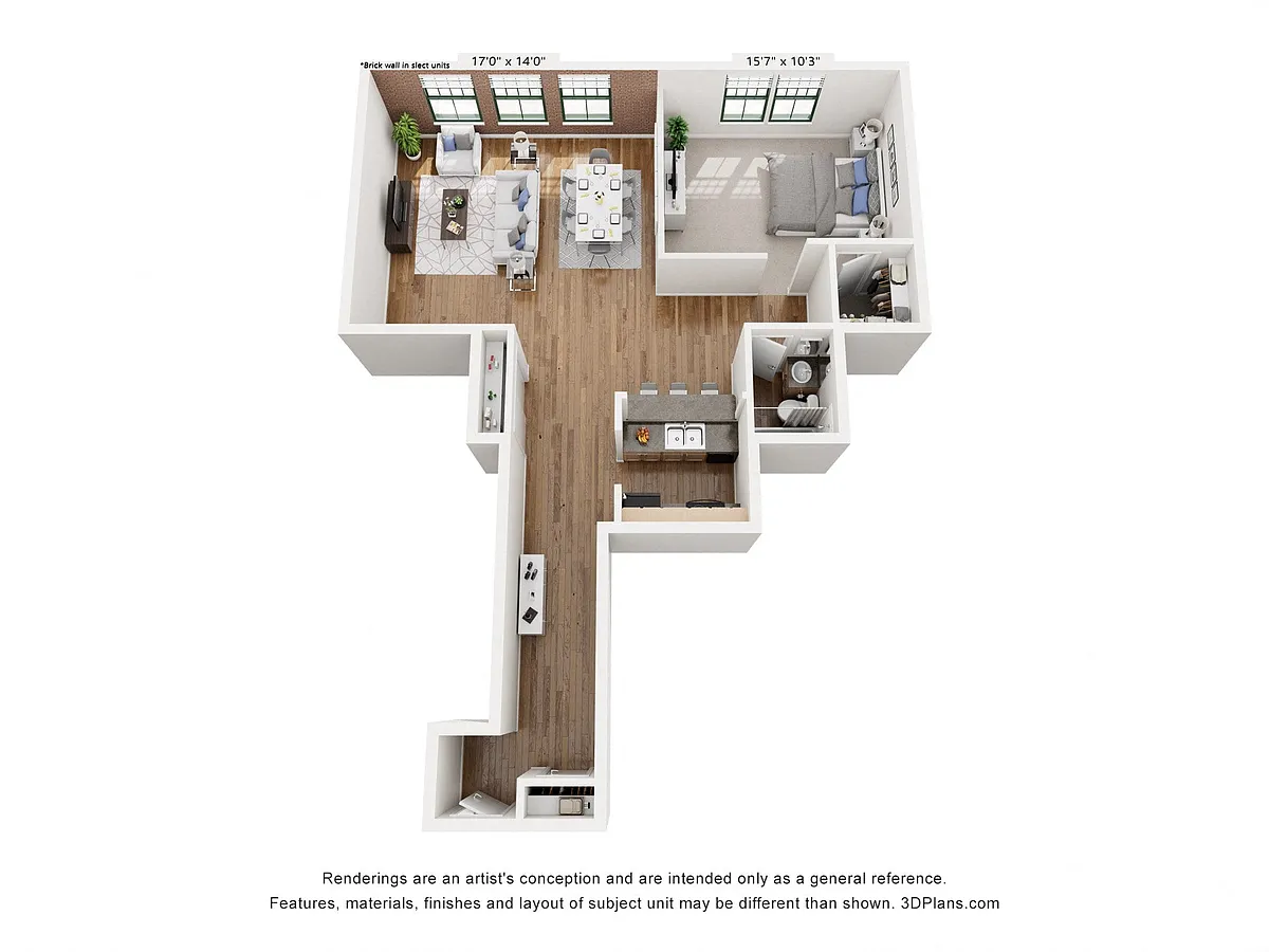 Floor plan One Bedroom A