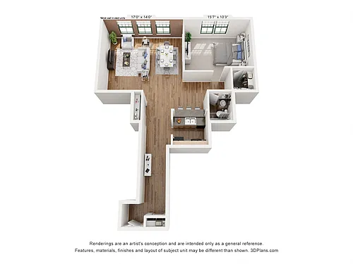 Floor plan One Bedroom A