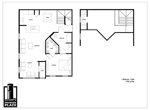 Floor plan 1 Bed 1 Bath Loft