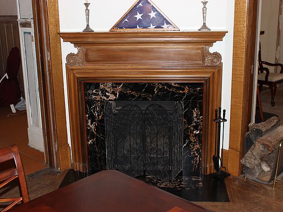 wood burning fireplace