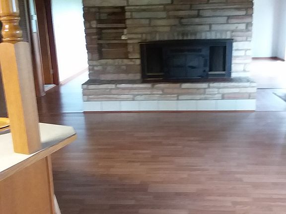 Dining room with fireplace 
