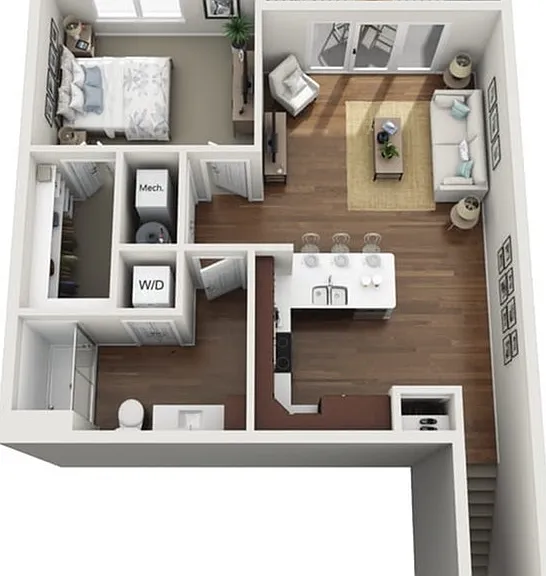 Floor Plan 1.1B | Drexel Ridge Apartments | Apartments in Oak Creek, WI Floor Plan 1.1B | Drexel Ridge Apartments | Apartments in Oak Creek, WI