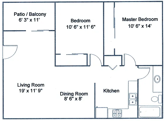 Floor plan 2 Bedrooms