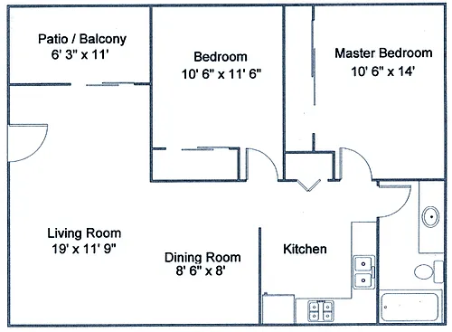 Floor plan 2 Bedrooms