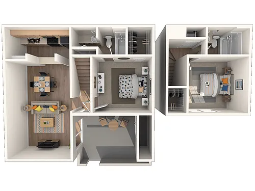 Floor plan Two Bedroom Townhome